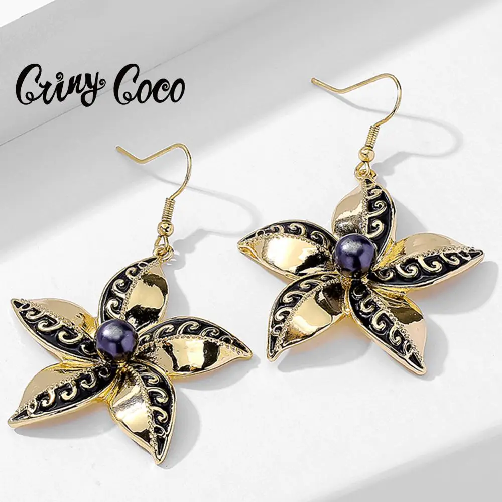 Серьги подвески Cring Coco с жемчугом и цветком Гавайские ювелирные изделия серьги 2020
