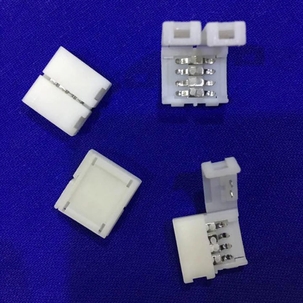 

4-Pin 10mm RGB PBC LED Light S p Connector Gapless S p To S p Solderless Adapter For SMD 3528 2835 S p White