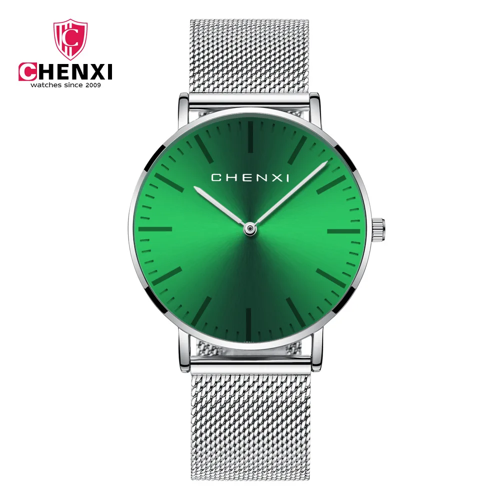 Chenxi часы lover Mesh из нержавеющей стали парные кварцевые наручные ремешок простые