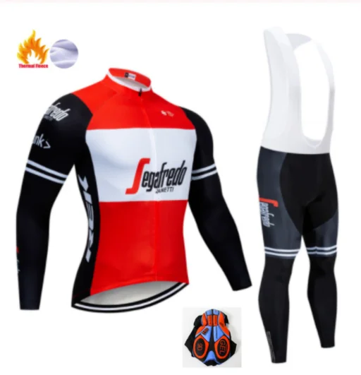 Winter Cycling Suit Трекинг профессиональная команда мужчин флуоресцентный зеленый зимний с длинным рукавом ветрозащитный и теплый флис велосипедная Одежда Набор - Цвет: Winter Cycling Suit