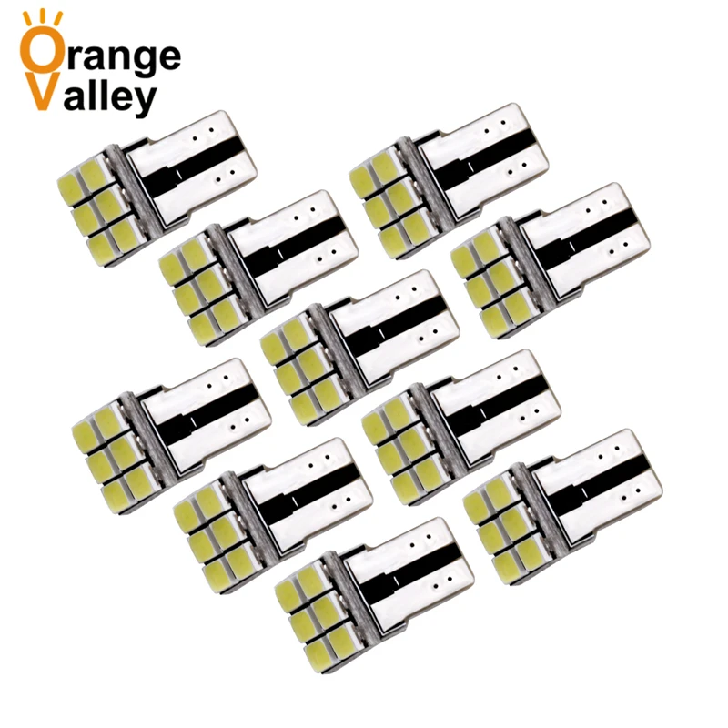 10 шт. клиновые лампы T10 W5W 6 светодиодный LED s 194 501 Canbus 12 Auto 5630 SMD DC 12V | Автомобили и
