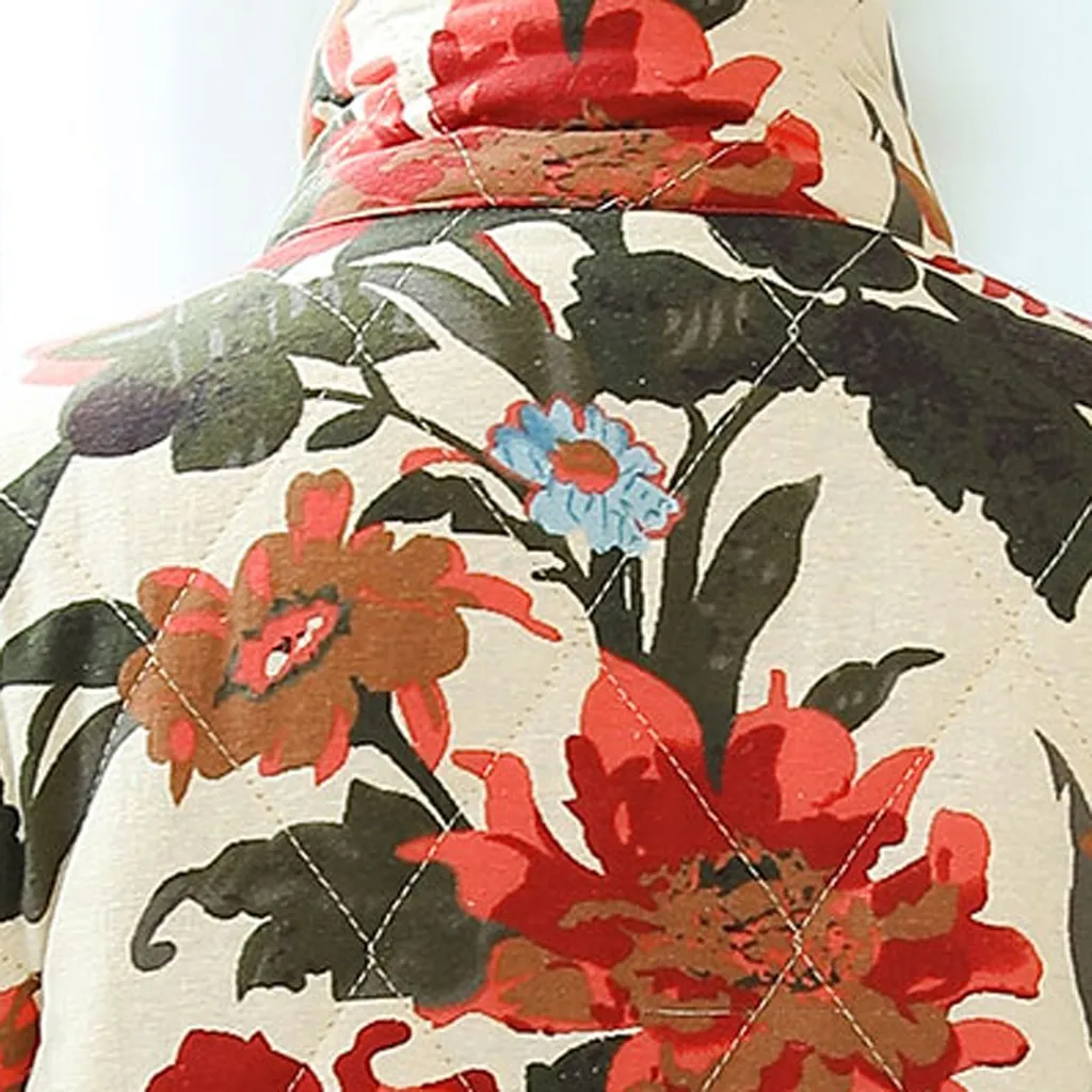 Новинка, зимняя женская куртка, плюс размер, 5xl, вельветовое пальто, женское, винтажное, с цветочным принтом, хлопок и лен, толстая, теплая, длинная парка#3