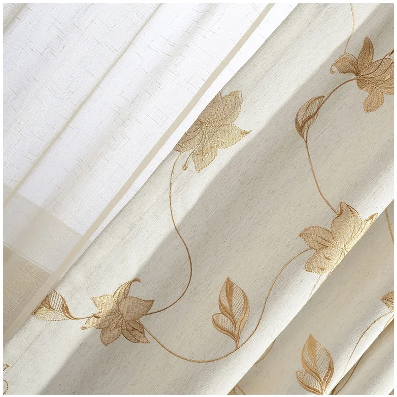 

Modern Curtains For Living Dining Room Bedrooms Pastoral Style Curtains Cotton Embroidered Fabrics Curtains Customized Products
