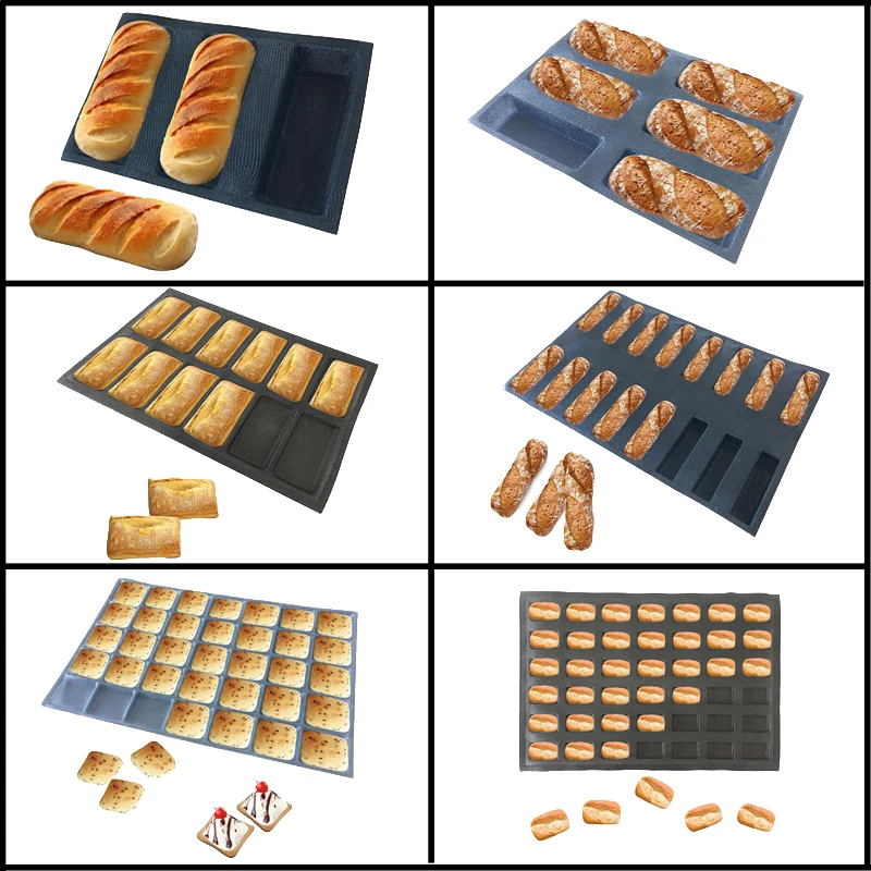 Meibum различные длинные буханки хот-дог багет Eclair печенье противень для выпечки антипригарное стекло волокно силиконовые формы для хлеба черная пористая форма