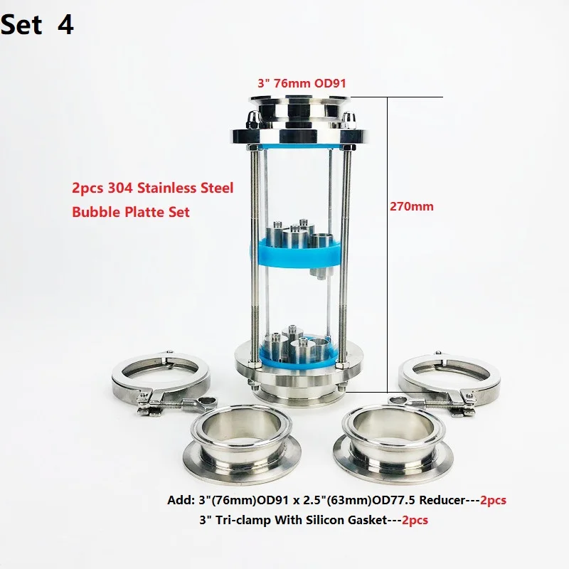 2-х этажный 3-дюймовый дистилляционный объектив с 2 шт. наборов пузырьков из