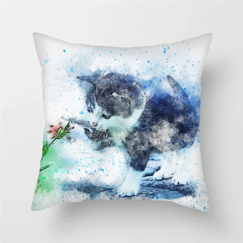 Красочная наволочка для подушки с изображением животных фламинго Поппи Китти