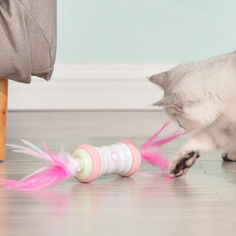 

Automatic Cat Toy For Small Large Cat Robotic Feather Toys Interactive Rechargeable Electric Cat Toy With Colorful LED Cat Toys