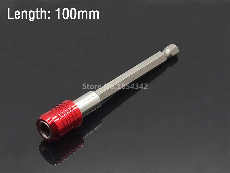 Red 100mm 1 шт. 12 Размер удлинитель 1/4 шестигранный винтовой патрон-адаптер Магнитная отвертка ударный шуруповерт сверло инструмент быстросъемные инструменты - Цвет: Red 100mm
