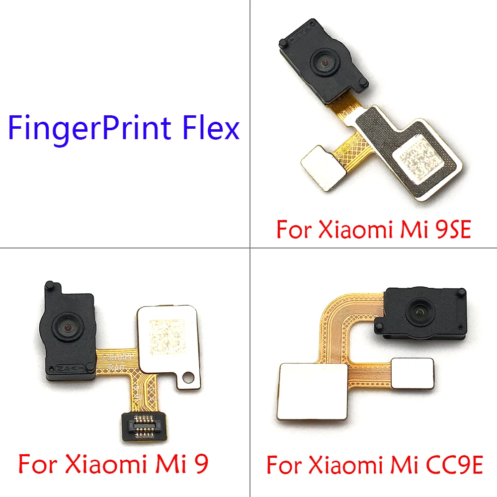 

10 шт./лот, сенсор отпечатков пальцев Кнопка возврата домой меню Кнопка гибкий ленточный кабель для Xiaomi Mi9 Mi 9 Se 9Se / Mi A3 CC 9E CC9e