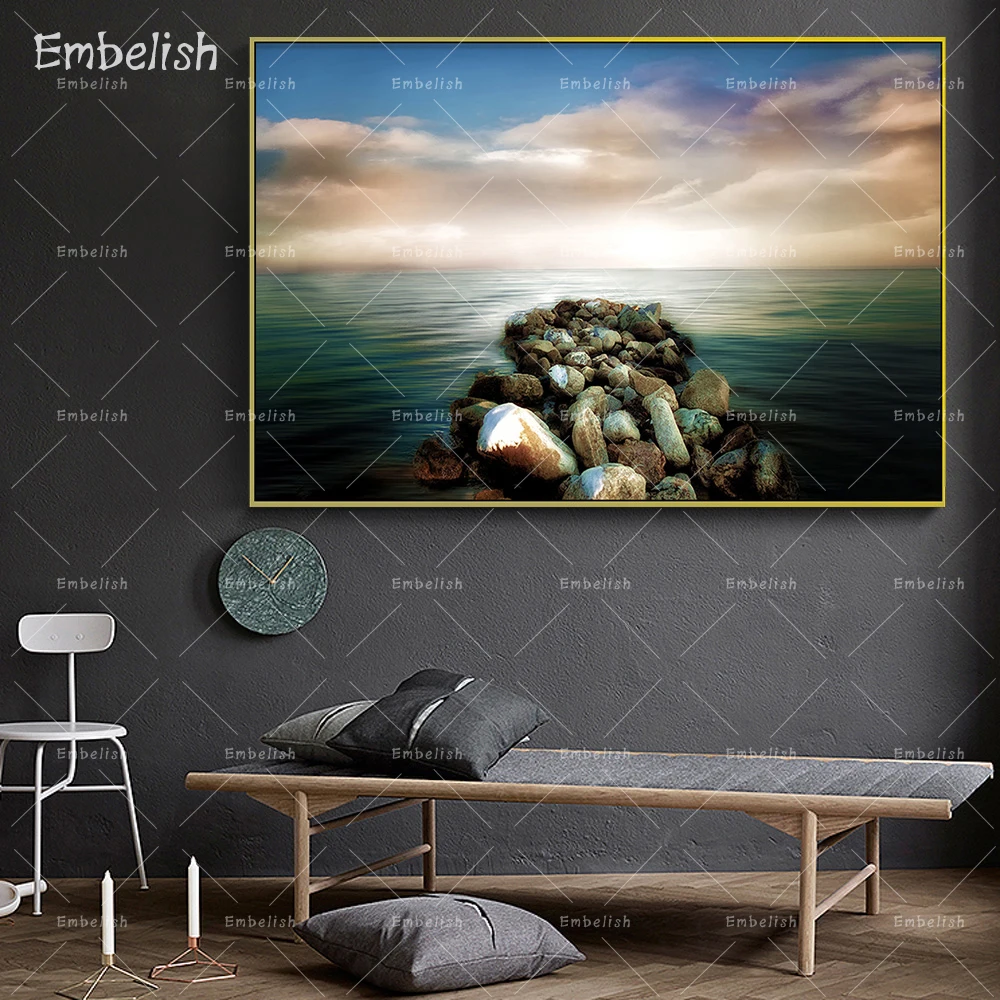 

1 Pieces Drop Shipping Beach Landscape Modern Home Decor Wall Art Pictures For Living Room Bedroom HD Canvas Paintings