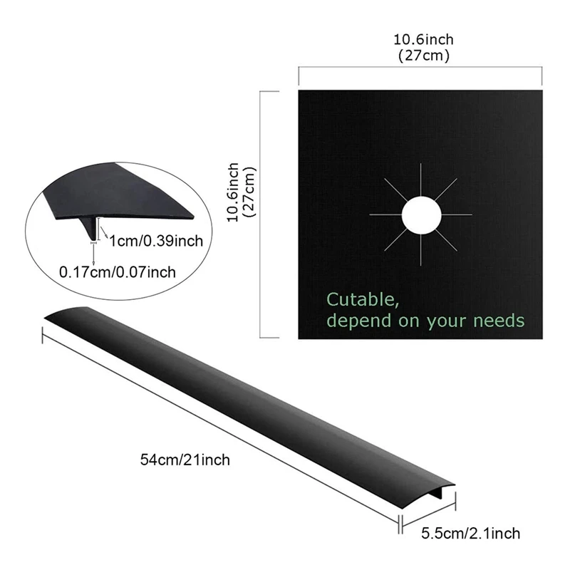 6 шт. крышек для газовой горелки + 2 силиконовых кухонной плиты многоразовые