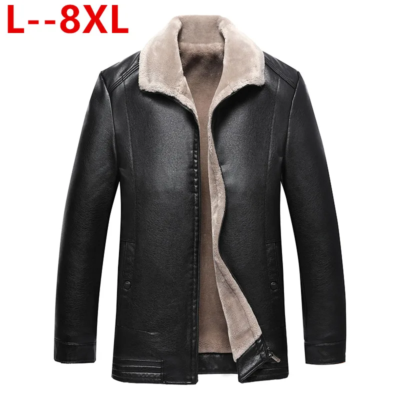 

8XL 10XL Plus 6XL size 5XL New Men Genuine Coat sheepskin men's short Jacket Leather winter jackets mens Free Shipping