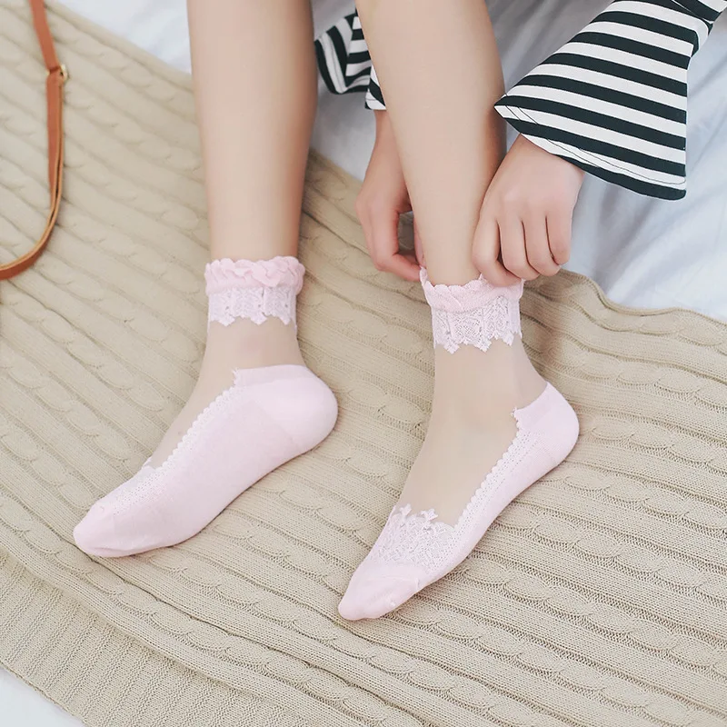 Носки женские хлопковые сетчатые Нескользящие супертонкие 1 пара | Женская