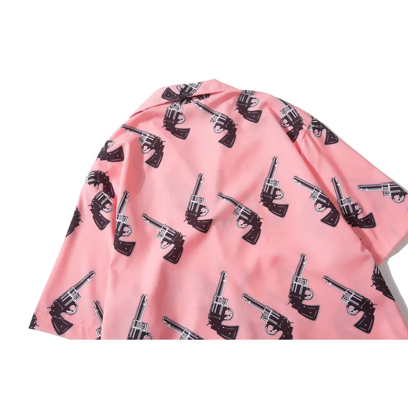 Женская розовая пляжная Мужская рубашка навыпуск с ярким рисунком мужские
