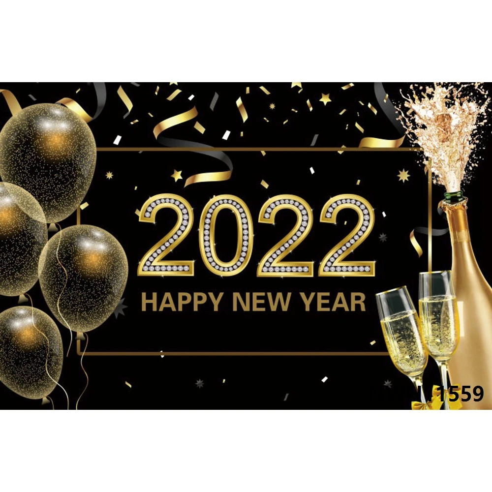 

Nitree 2022 с новым годом фон Рождество фейерверк мигающий шар Шампанское фотография фон винил мобильный телефон