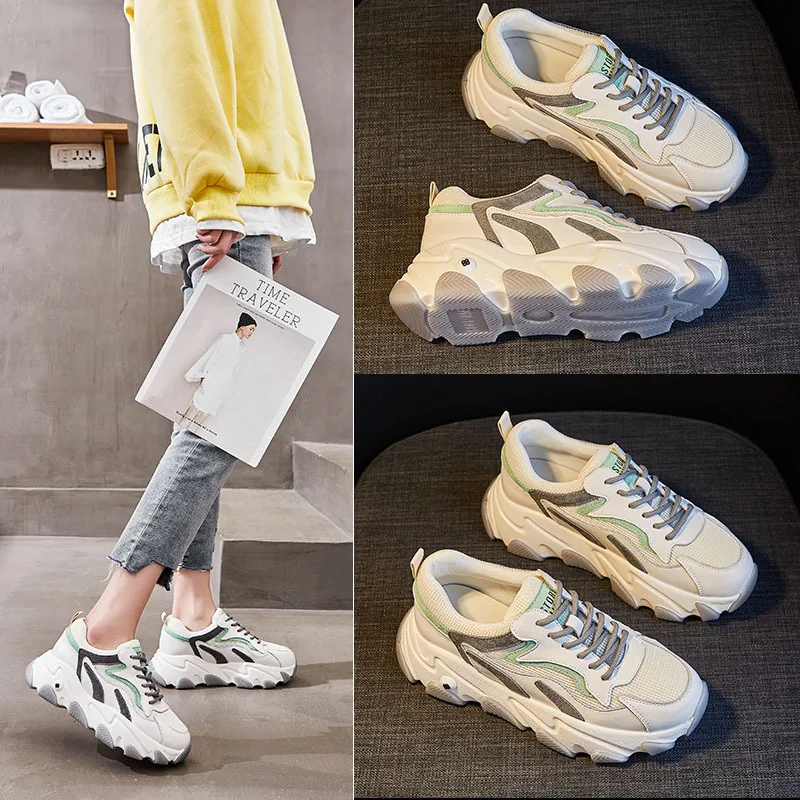 

2020 New Hot-selling Thick-soled Old Shoes Women Autumn Style Korean Fashion Students All-match Increase Casual Sports Shoes Ins