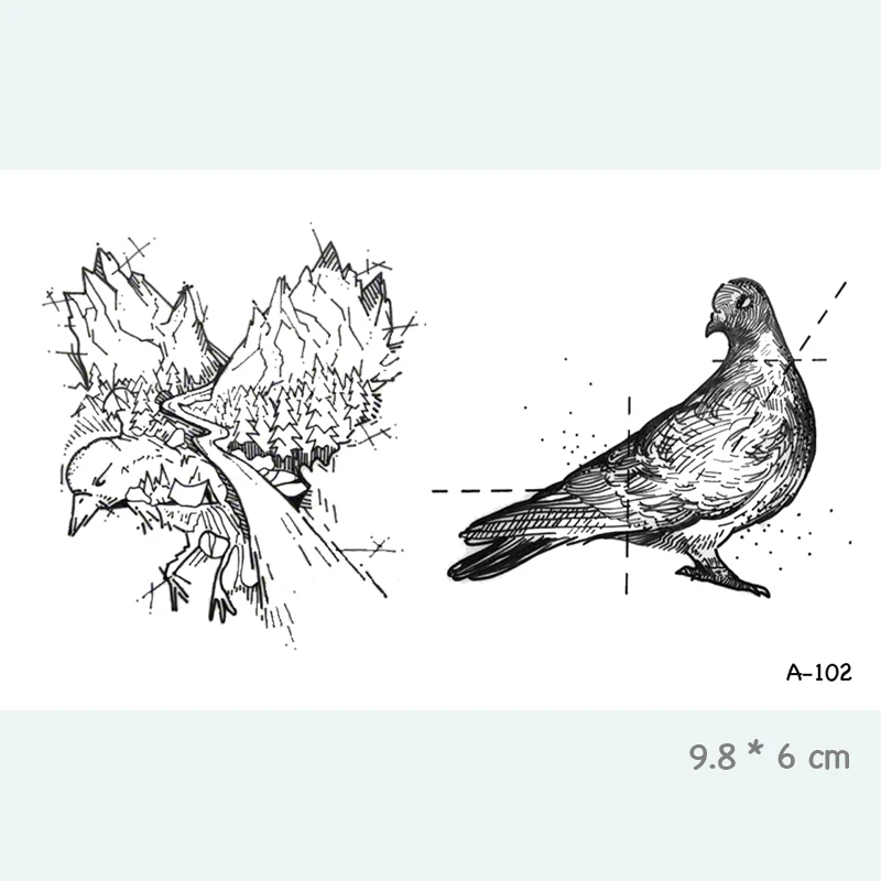 Временные татуировки Wyuen Bird для взрослых, водостойкие тату-наклейки, боди-арт, красивые 3D бабочки, поддельные татуировки для женщин, A-078 - Цвет: 102