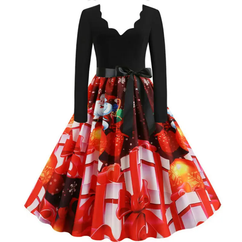 Женское приталенное платье с длинным рукавом V-образным вырезом и бантом |