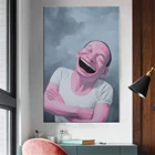 Смеющаяся Картина на холсте Yue Minjun с изображением смеющегося человека, забавные настенные абстрактные картины на стену, художественные плакаты, картины для гостиной, домашний декор