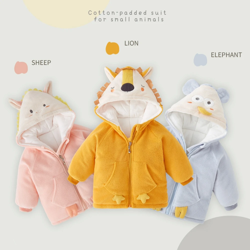 

Bobora Boys Girls Padded Cotton Jacket Warm Outerwear Zipper Cartoon Coat 18M-7T