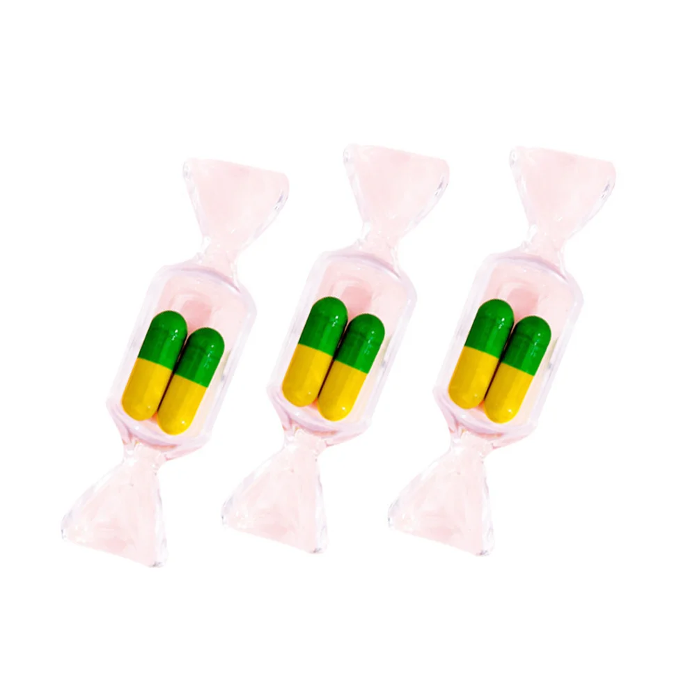 

100pcs Candy Modeling Jewelry Mini Plastic Box Transparent Ring Earring Storage Box First Aid Pill Bins box Home Organizer