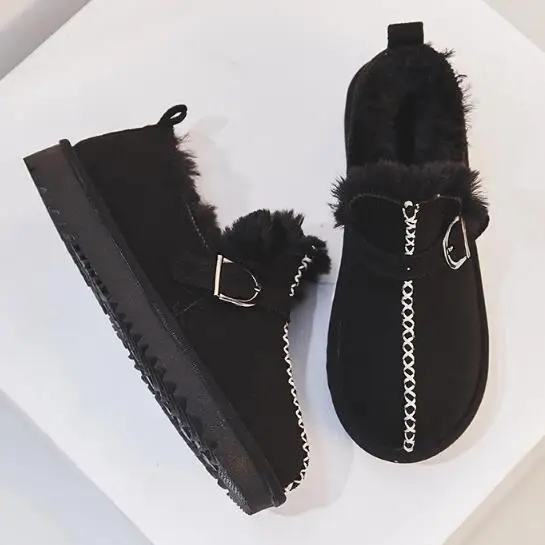 Cotton shoes Зимние сапоги; Новинка; женские зимние короткие сапоги-трубы в Корейском стиле; обувь на плоской подошве; Студенческая обувь из вельвета и хлопка - Color: Cotton shoes