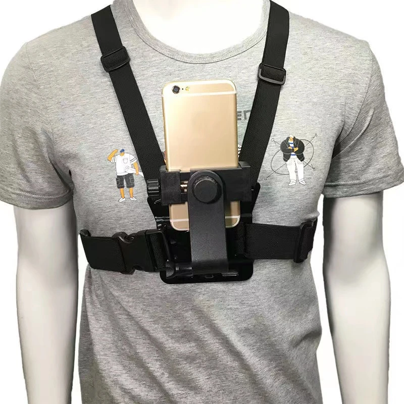 Adjustable Cell Phone Chest Mount Harness Strap Holder Mobile Phone Clip For iPhone 13 12 Samsung Video Outdoor Shooting Support