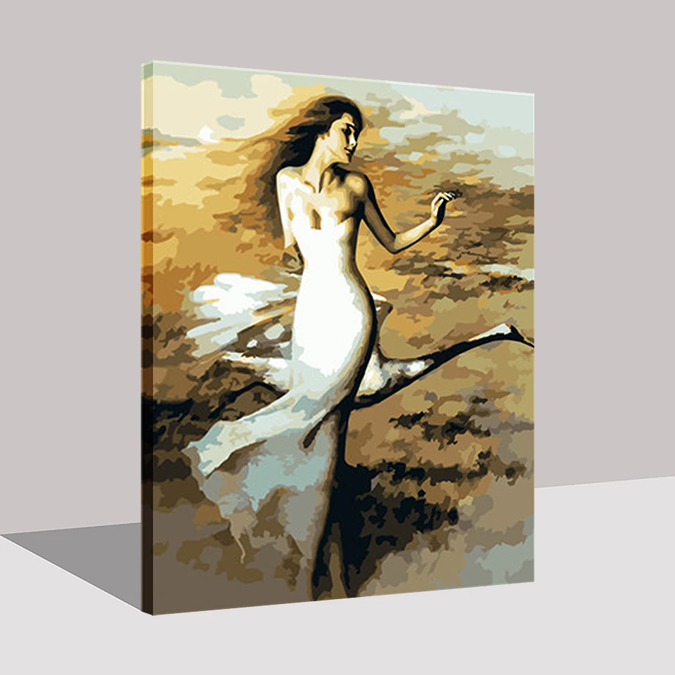 Swan dancer DIY Painting By Numbers Animals Kit Coloring Wall Art Picture For Home Decor Unique Gift | Дом и сад