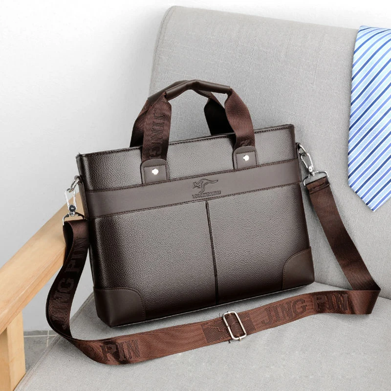 5pcs/lot Briefcase business 15 inch laptop Bag Men PU Leather Men Bags luxury Business Brand Male computer Handbags 2020 New