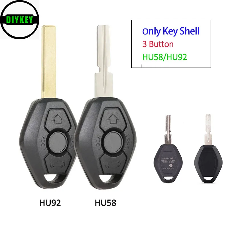 Корпус пульта дистанционного управления DIYKEY с 3 кнопками HU92/HU58 для BMW Z3 Z4 X3 X5 E36 325i 5