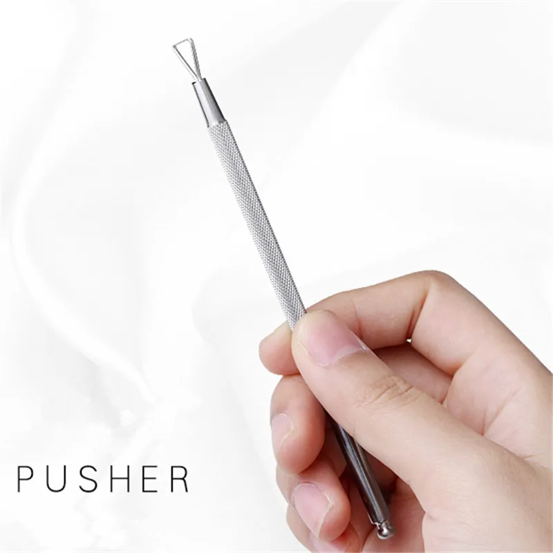 1 pcs Stainless Steel Cuticle Nail Pusher Nail Art UV Gel Remover Manicure Pedicure Care Sets Cuticle Pushers Tools