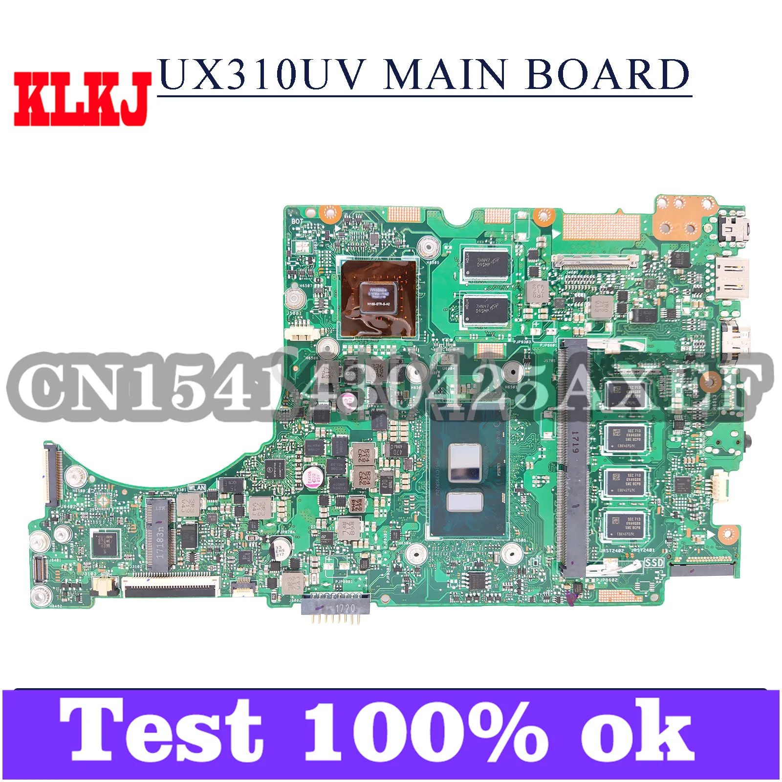 

KLKJ UX310UV Laptop Motherboard For ASUS UX410UQK (14 inch) UX410U UX310U Original Mainboard 4GB-RAM I5-7200U GT940MX-2GB