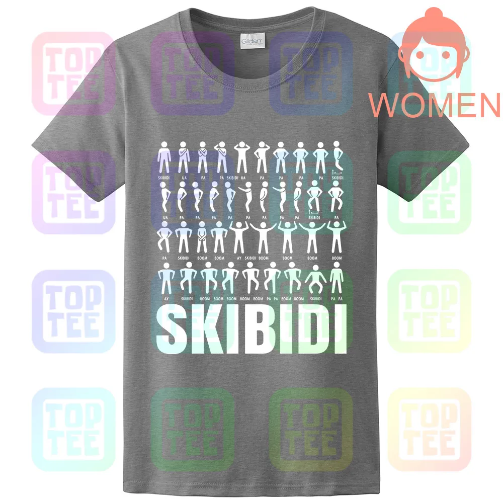 Одежда для маленьких и больших SKIBIDI танцевальный вызов неофициальных взрослых Футболка - Цвет: Women-Grey