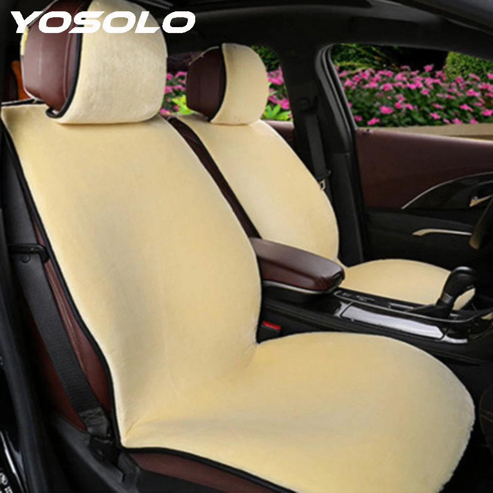 YOSOLO Искусственный Мягкий Плюшевый автомобильный чехол для сиденья автомобильный Стайлинг зима поставка подушка для сиденья автомобиля Универсальный утепленное сиденье чехлы