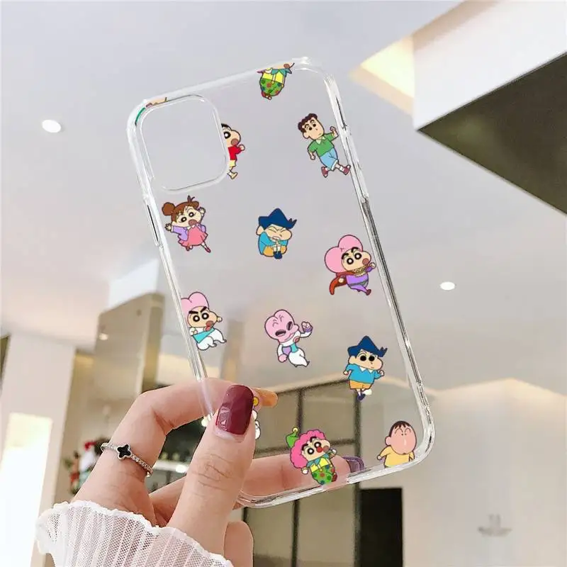 

Anime cute Crayon Shin-chan Phone Case Transparent for iPhone 11 12 mini pro XS MAX 8 7 6 6S Plus X 5S SE 2020 XR
