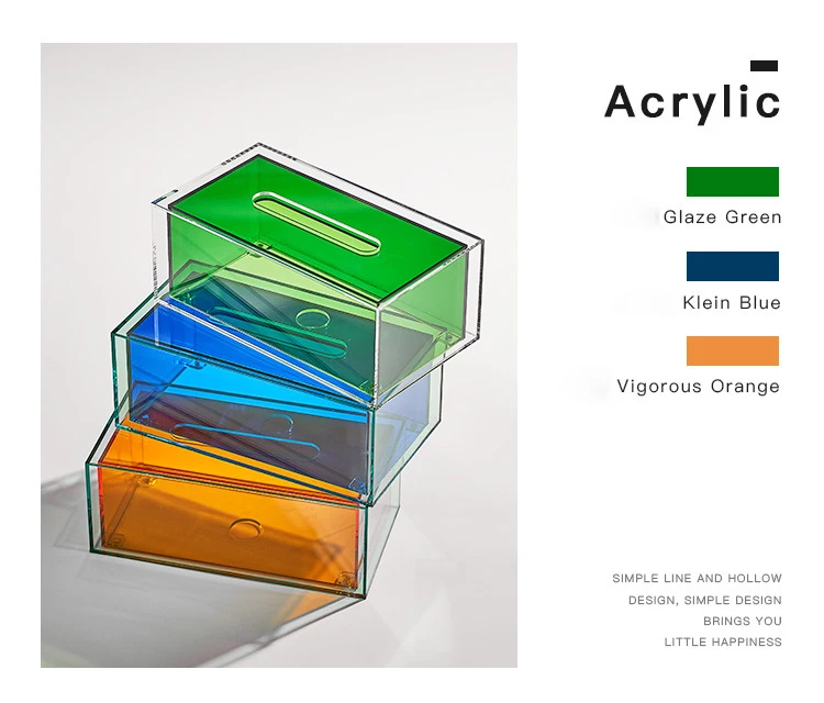 

Home Organizer Solid Acrylic Tissue Box Household Table Paper Storage Tray Napkin Paper Cover Rectangle Case Paper Holder