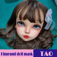 taofemale sweet girl resin half head kigurumi bjd mask cosplay japanese anime role lolita mask crossdressing doll mask