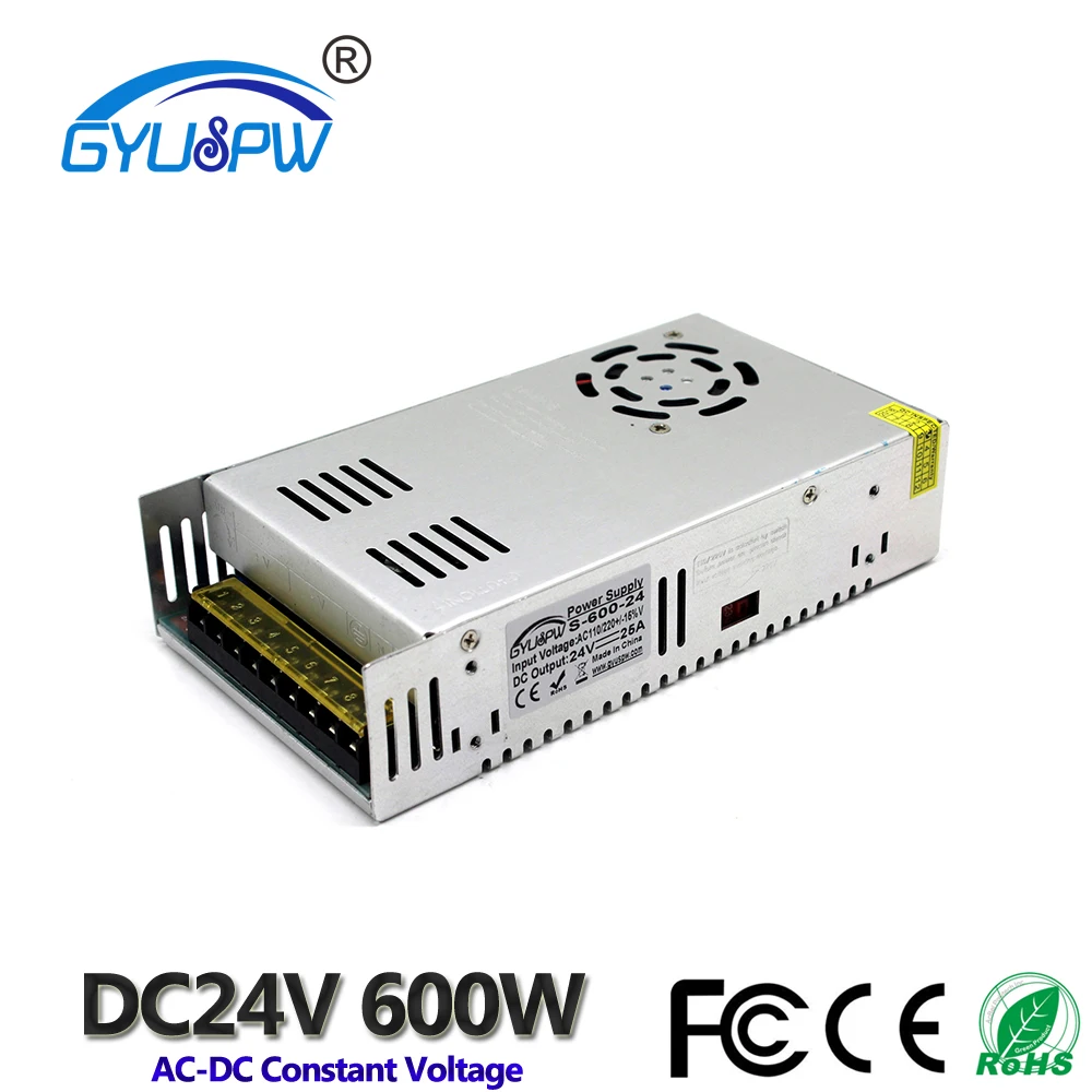 Одиночный выходной источник питания DC24V 12W 24W 48W 60W 120W 200W 250W 300W 400W 500W 600W 720W 800W 1000W 1200W