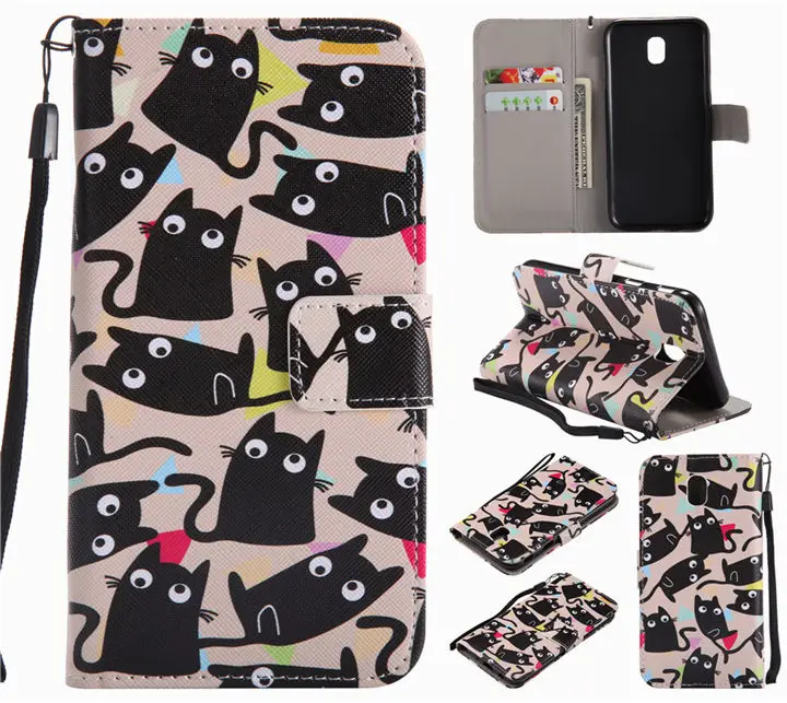 Kitten Милый кожаный чехол с откидной крышкой для Funda samsung Galaxy S8 Plus S7 S6 Edge J3 J5 j7 чехол для девочек с медведем и леопардовым принтом чехол-кошелек P06F - Цвет: Kitten