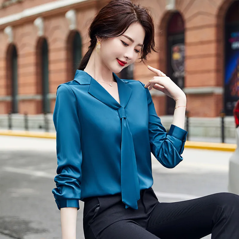 

Женская шифоновая рубашка, Повседневная однотонная деловая рубашка, большие размеры, S-4XL