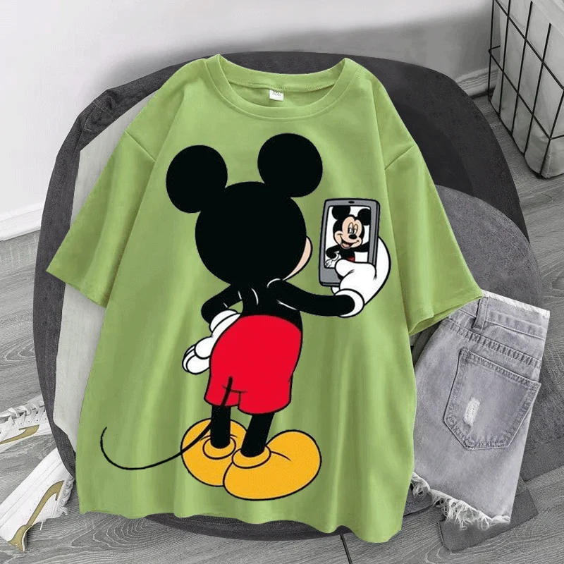 3D printing Harajuku summer casual women's T-shirt Ulzzang streetwear Kawai Mickey oversized Disney | Женская одежда