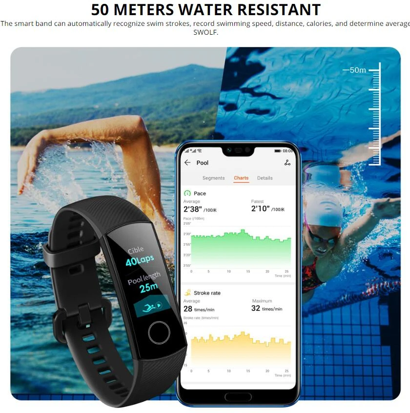 Huawei honor band 5 напульсники AMOLED экран honor умные часы кровяной кислород сердце яж фитнес сон Плавание Спорт трекер