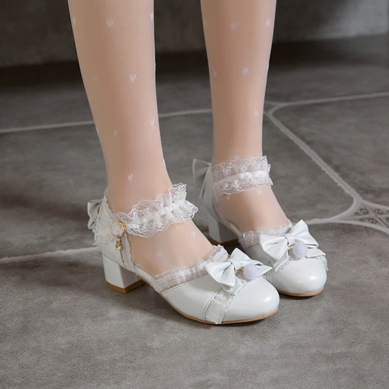 

New Women Pumps Summer Fashion Sexy round Toe Wedding Party mid Heeled Shoes Women butterfly-knot buckle Sandals