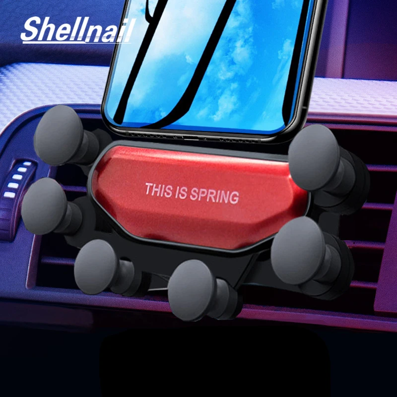 

SHELLNAIL Universal Car Phone Holder Gravity GPS Stand Phone Car Air Vent Clip Bracket No Magnetic For iPhone X 8 Xiaomi Support