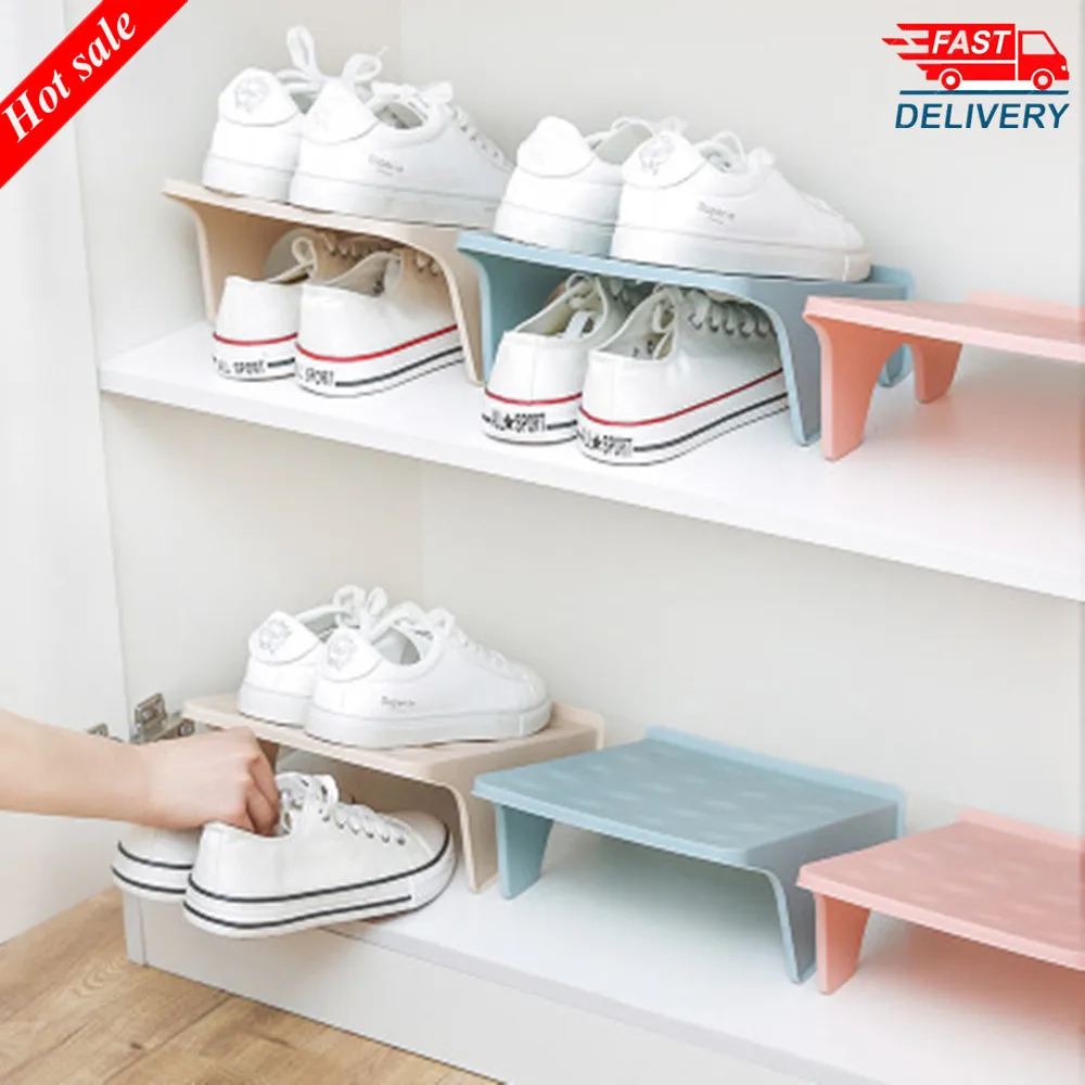 

2021 Hot Sale Household Storage Shoe Rack Double Shoe Support Plastic Integrated Simple Space Economy Simple Shoe Storage Rack