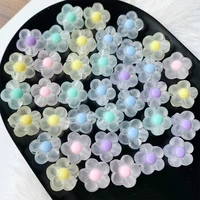 50 100 pcs 136mm acrylic spacer beads matte transparent flower shape beads for jewelry making diy necklace earrings accessories