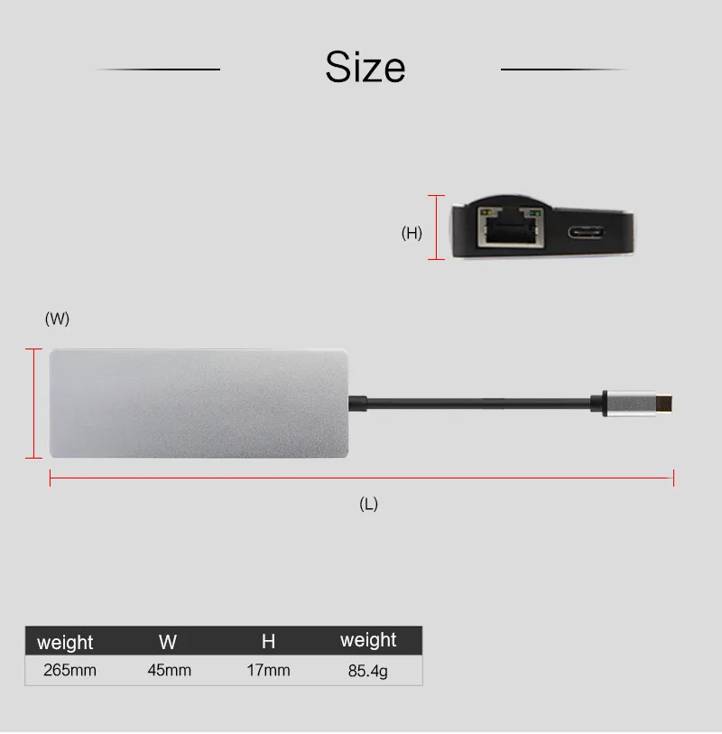 Ajiuyu USB C концентратор type-C адаптер док-станция Thunderbolt 3 мульти порт HDMI VGA USB RJ45 Gigabit Ethernet сплиттер для MateBook Pro Air