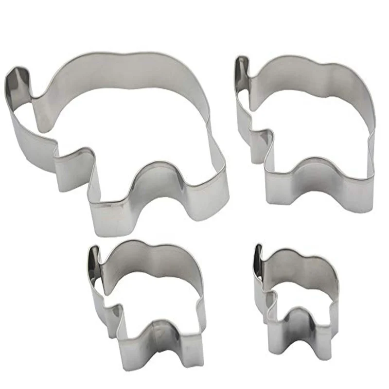4 упаковки набор форм для резки печенья в виде слона торт из нержавеющей стали