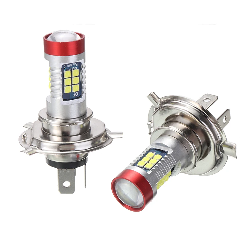 

2 шт., Автомобильные светодиодные противотуманные фары, 12 В, H4, 3030, 100 Вт, 21 светодиодный ОД, 6000 К