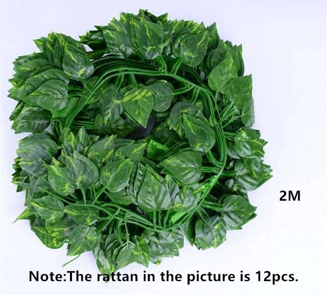 4 Green leaf 1 шт 2,4 м домашний декор искусственная гирлянда из листьев плюща растения искусственная Виноградная лоза Листва Цветы криперы зеленый плюща венок - Цвет: 4 Green leaf